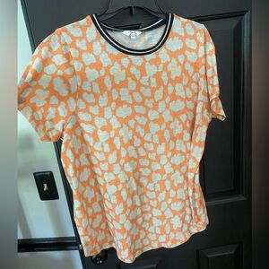 Simply Be Orange and White Graphic Short Sleeve Tee